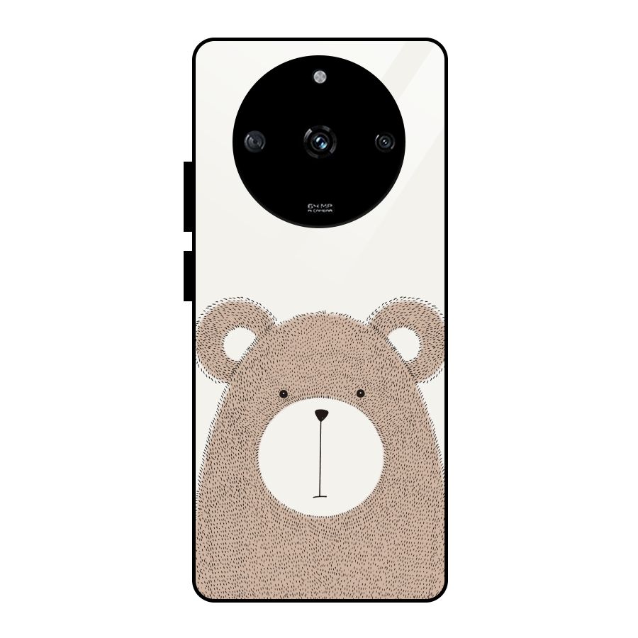 Cute Bear Glass Back Case for Realme Narzo 60 5G