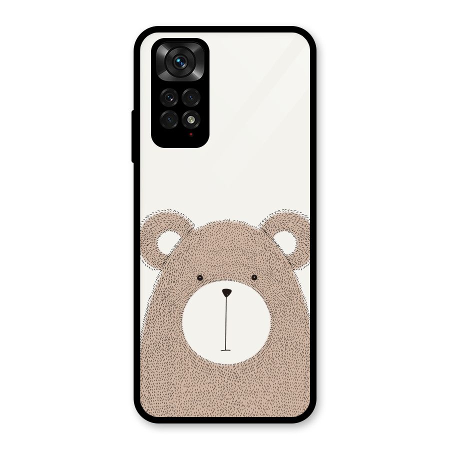 Cute Bear Glass Back Case for Redmi Note 11S
