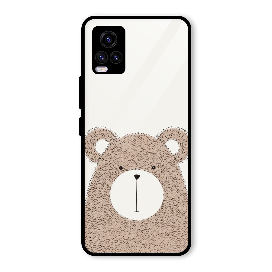 Cute Bear Glass Back Case for Vivo V20 2021