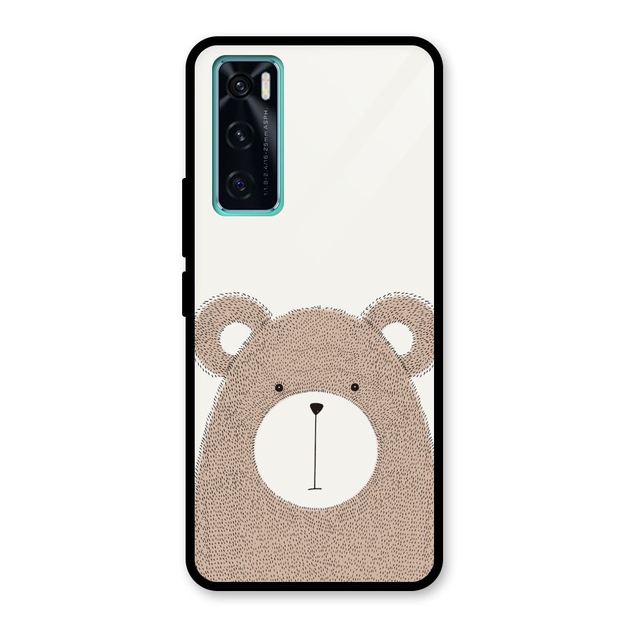 Cute Bear Glass Back Case for Vivo V20 SE
