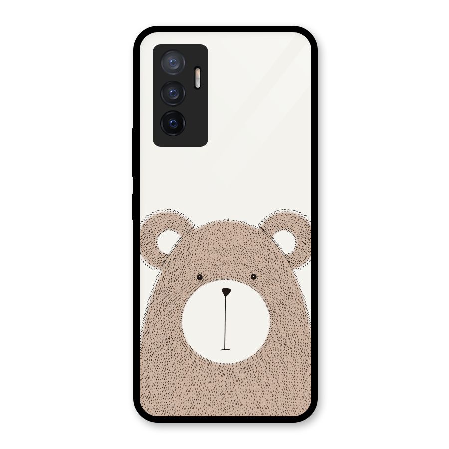 Cute Bear Glass Back Case for Vivo V23e