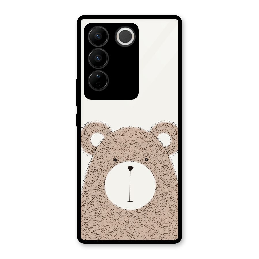 Cute Bear Glass Back Case for Vivo V27