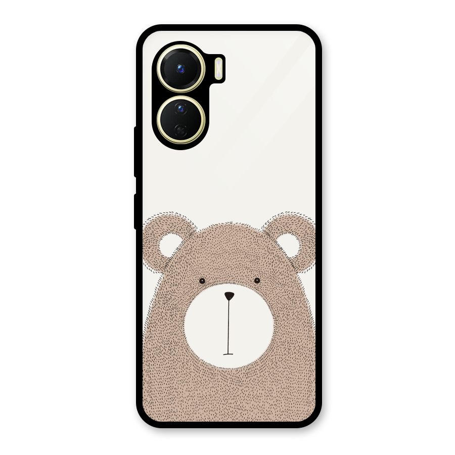 Cute Bear Glass Back Case for Vivo Y16