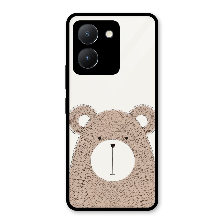 Cute Bear Glass Back Case for Vivo Y36