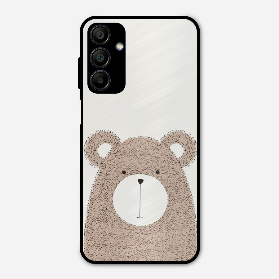 Cute Bear Metal Back Case for Galaxy A15 5G