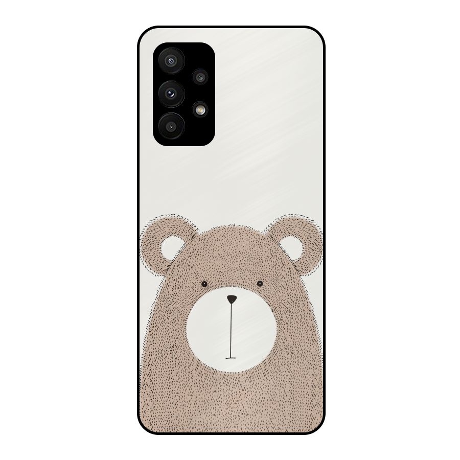 Cute Bear Metal Back Case for Galaxy A23