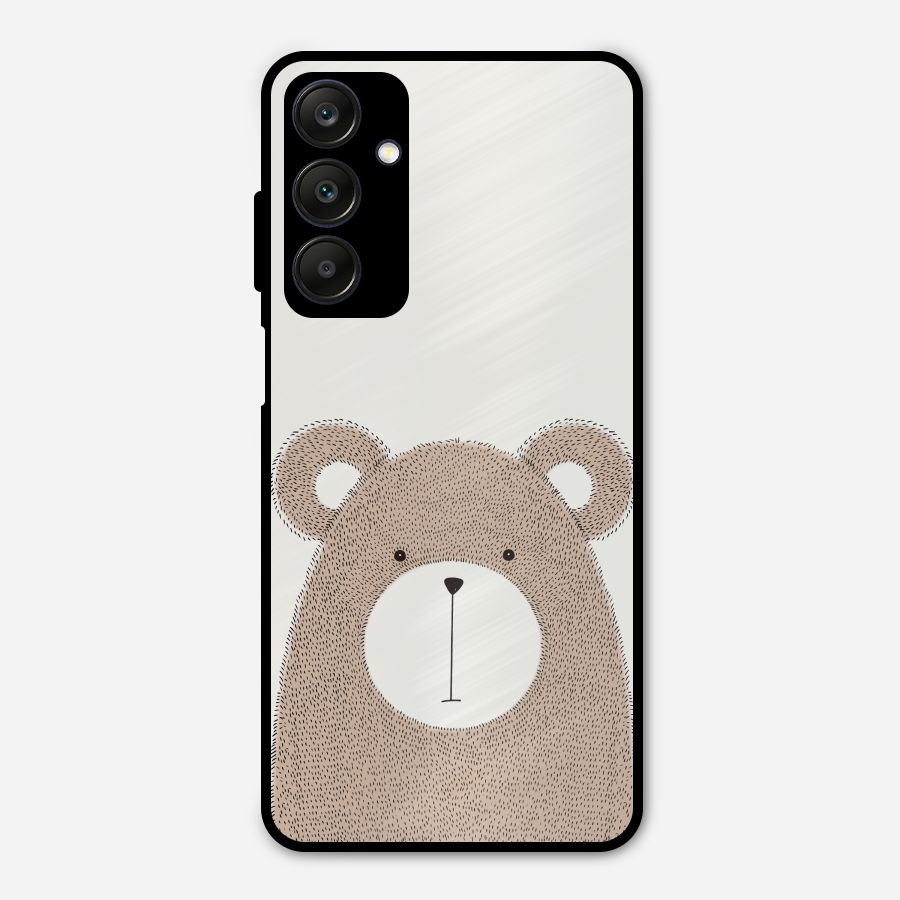 Cute Bear Metal Back Case for Galaxy A25 5G