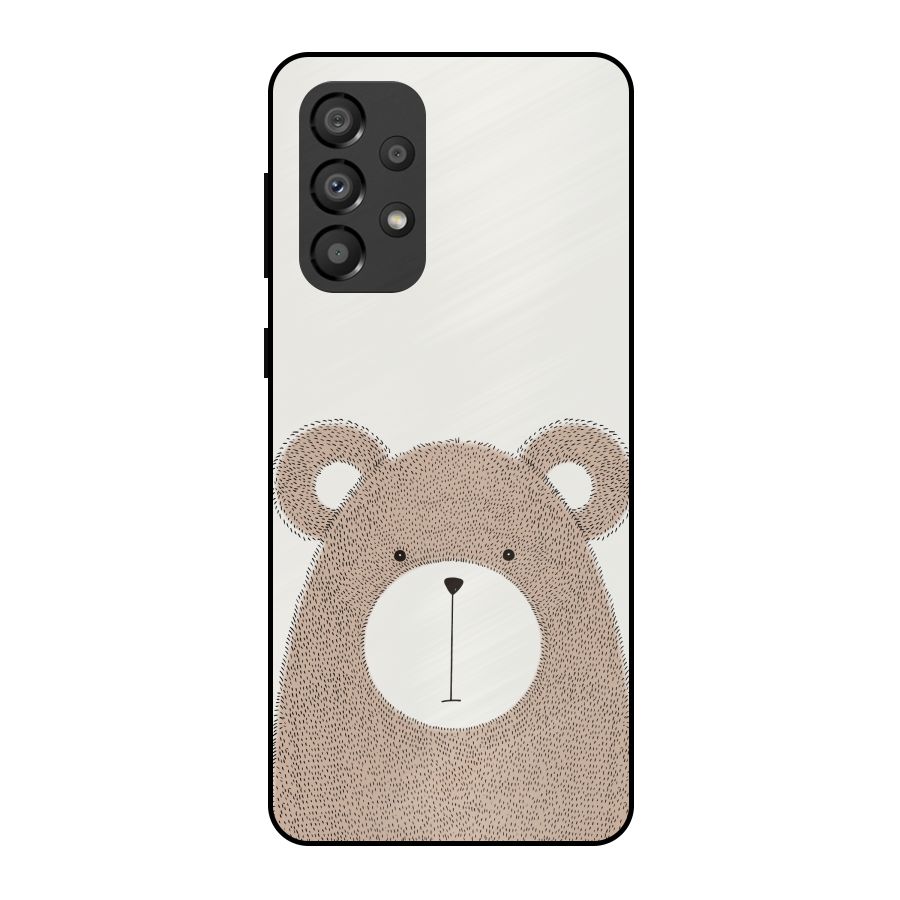 Cute Bear Metal Back Case for Galaxy A33 5G