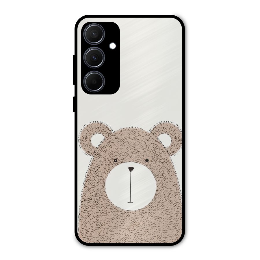 Cute Bear Metal Back Case for Galaxy A35