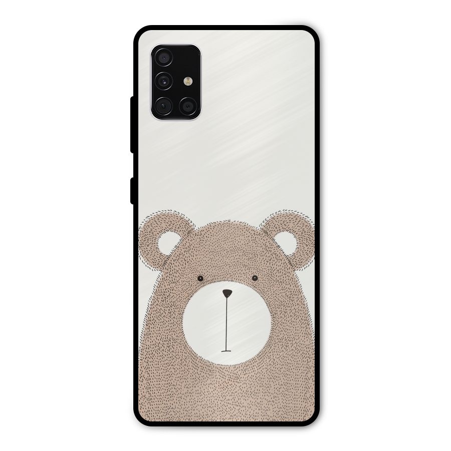 Cute Bear Metal Back Case for Galaxy A51
