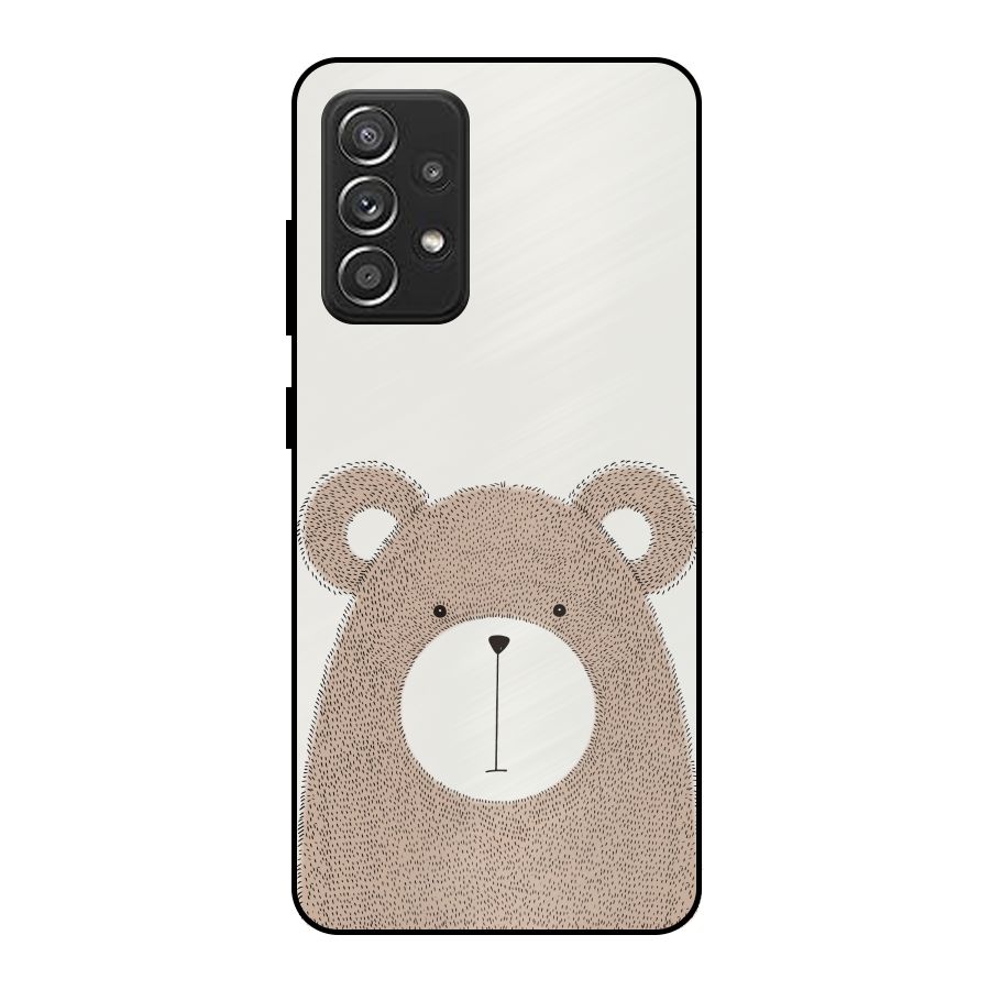 Cute Bear Metal Back Case for Galaxy A52s 5G