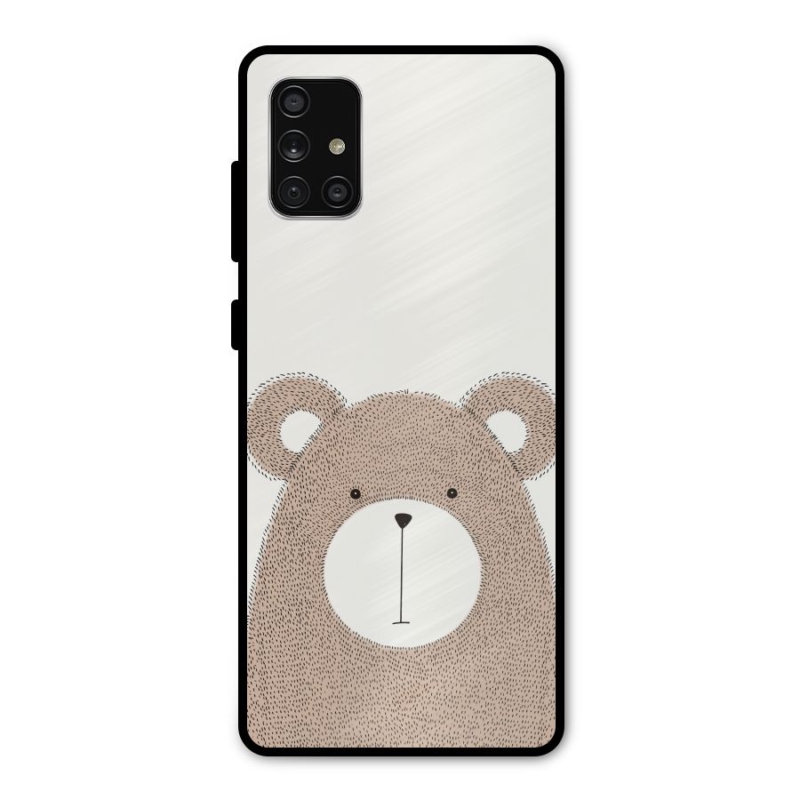 Cute Bear Metal Back Case for Galaxy A71