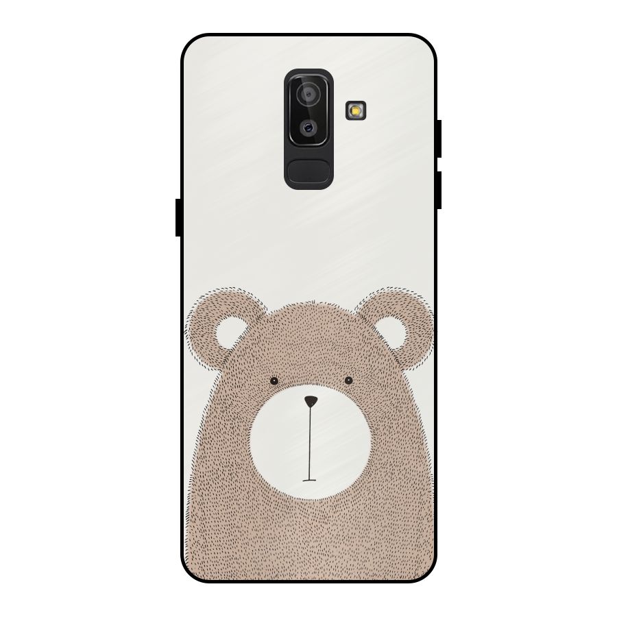 Cute Bear Metal Back Case for Galaxy J8