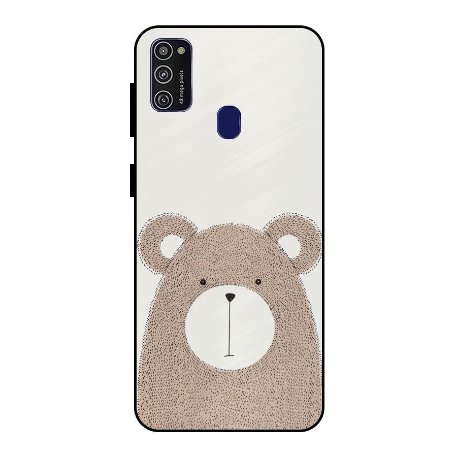 Cute Bear Metal Back Case for Galaxy M21