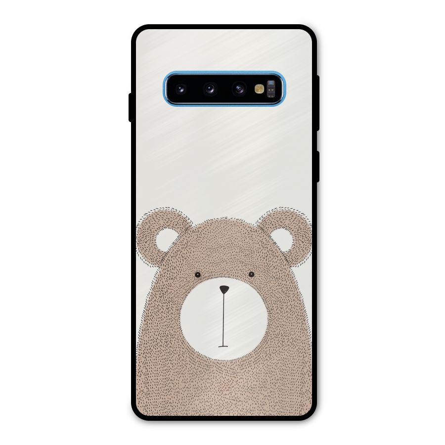 Cute Bear Metal Back Case for Galaxy S10