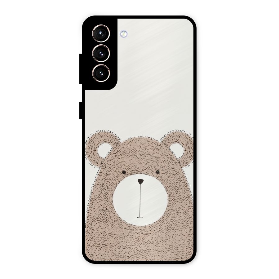 Cute Bear Metal Back Case for Galaxy S21 Plus