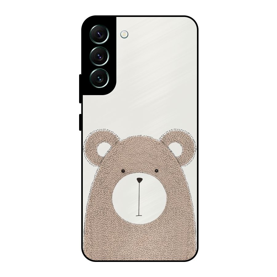 Cute Bear Metal Back Case for Galaxy S22 Plus 5G