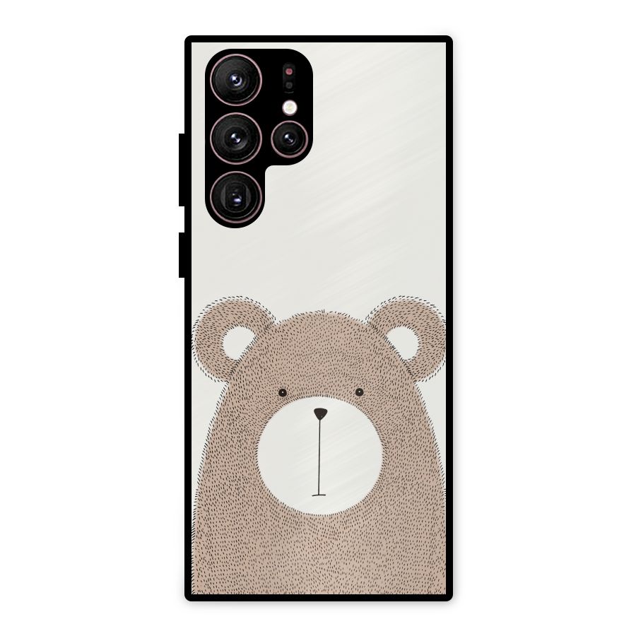 Cute Bear Metal Back Case for Galaxy S22 Ultra 5G