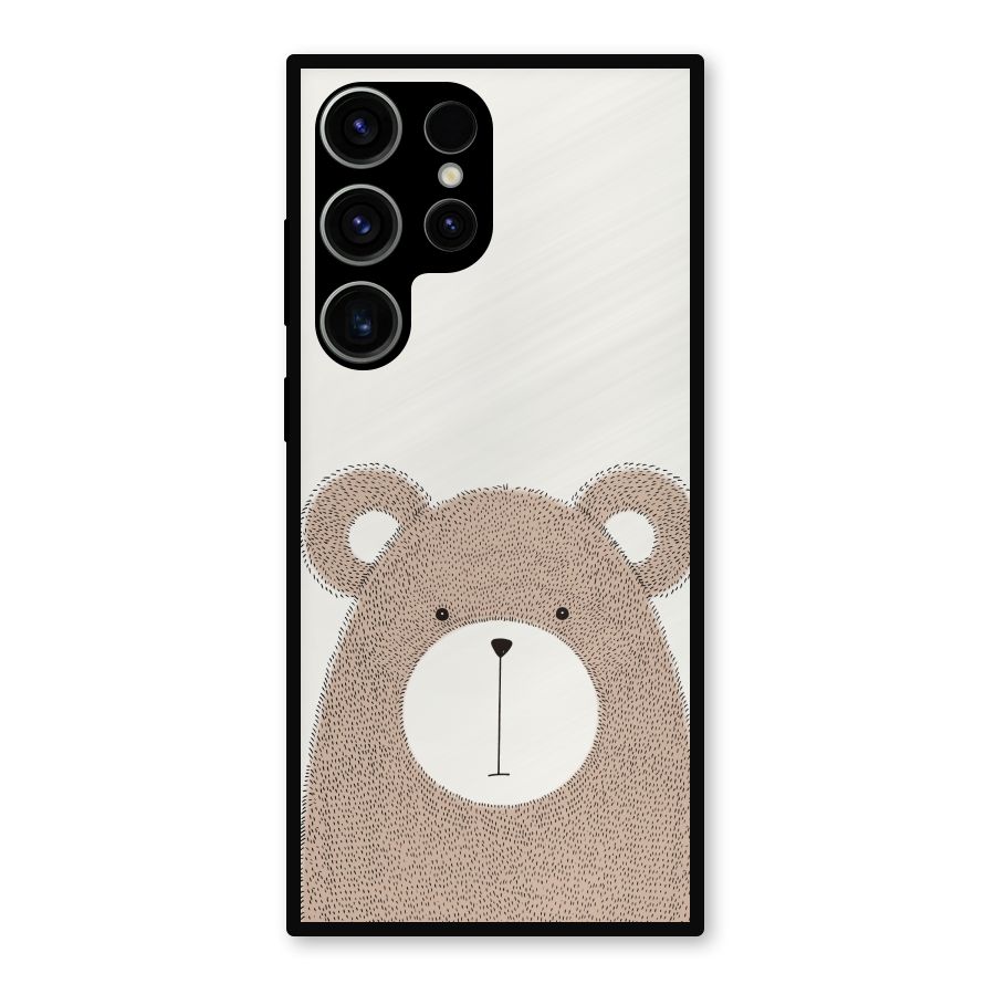 Cute Bear Metal Back Case for Galaxy S23 Ultra