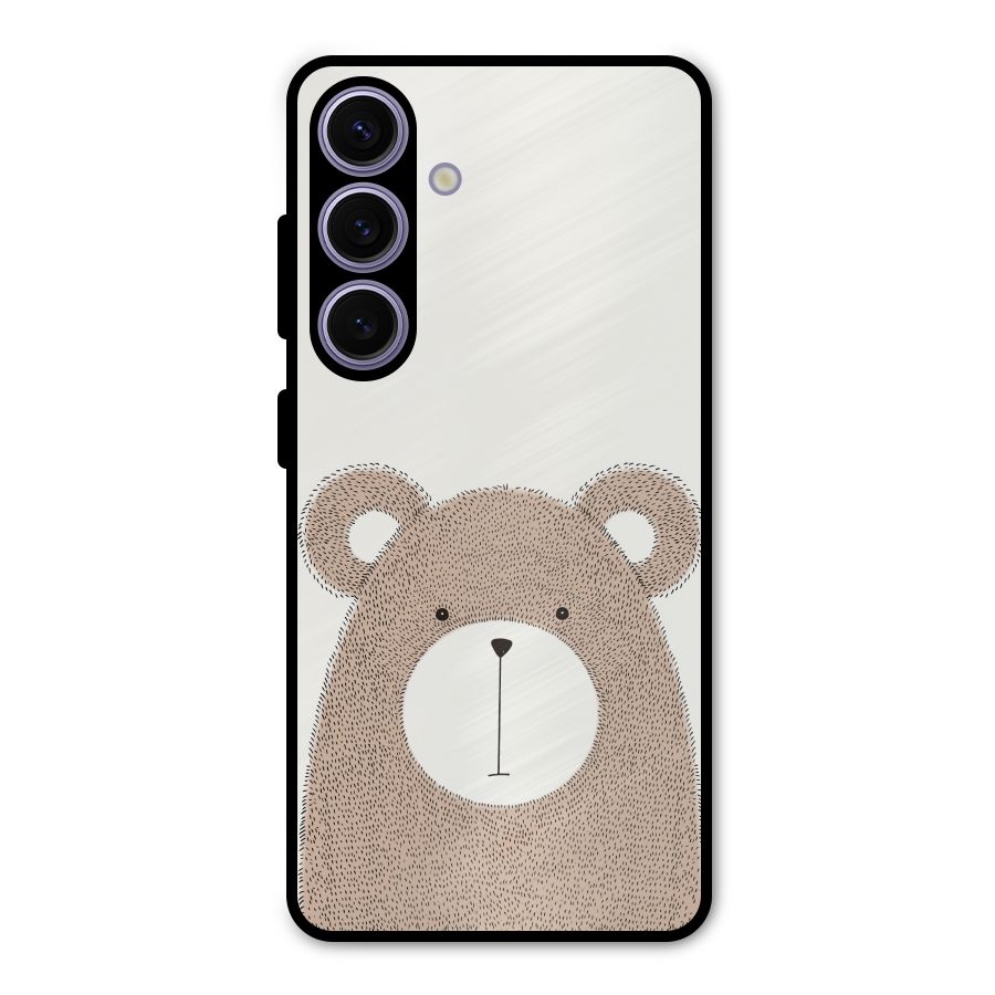Cute Bear Metal Back Case for Galaxy S24