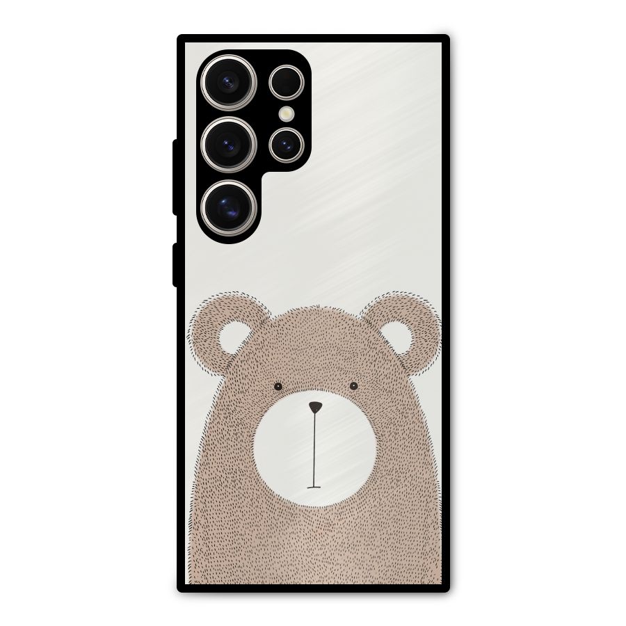 Cute Bear Metal Back Case for Galaxy S24 Ultra