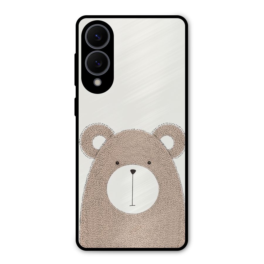 Cute Bear Metal Back Case for Galaxy S25 Edge