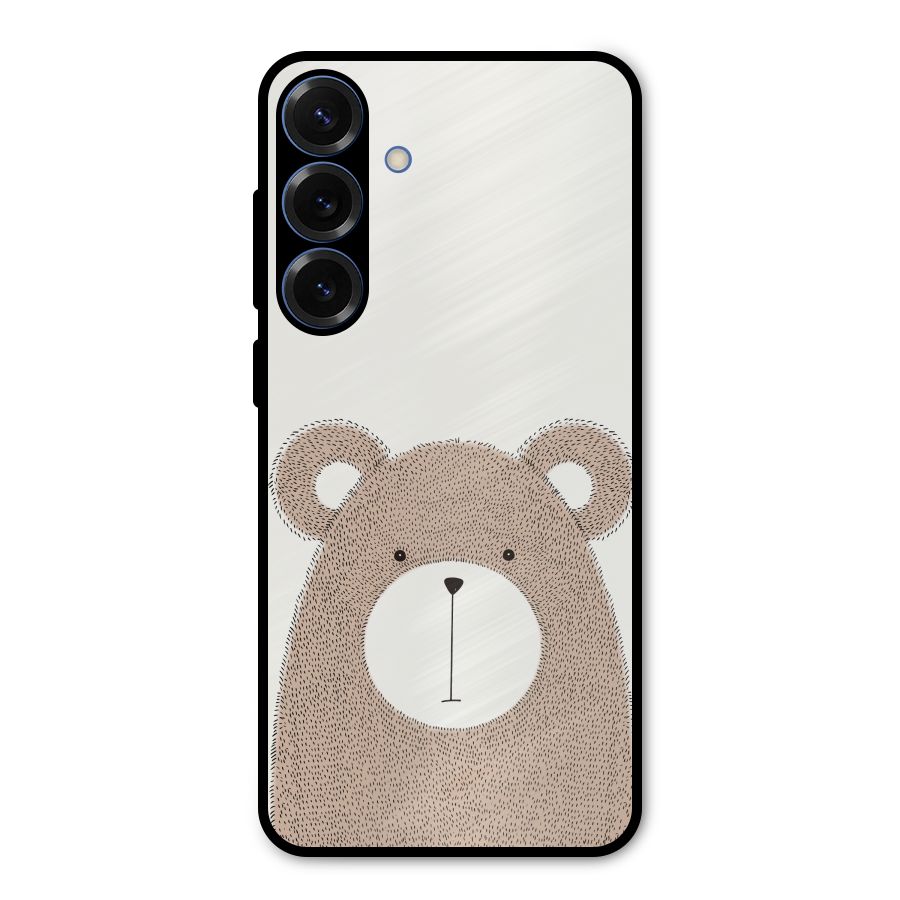 Cute Bear Metal Back Case for Galaxy S25 Plus