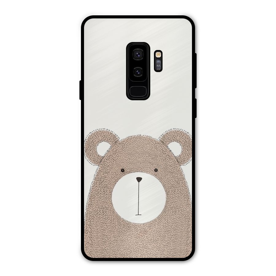 Cute Bear Metal Back Case for Galaxy S9 Plus