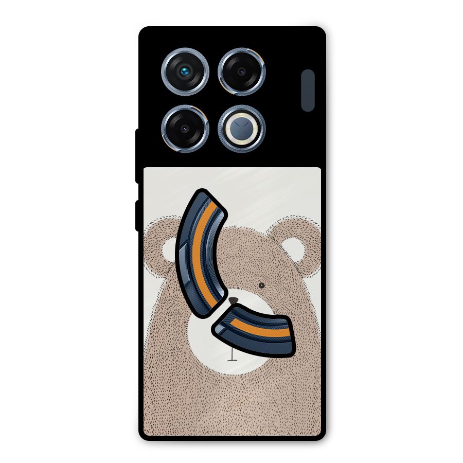 Cute Bear Metal Back Case for Infinix GT 20 Pro