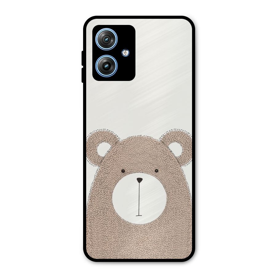Cute Bear Metal Back Case for Moto G54