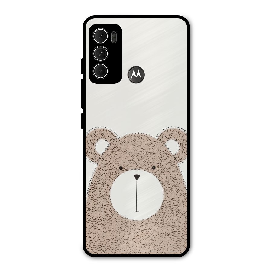 Cute Bear Metal Back Case for Moto G60