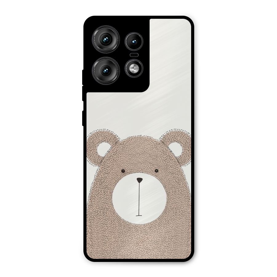 Cute Bear Metal Back Case for Motorola Edge 50 Pro