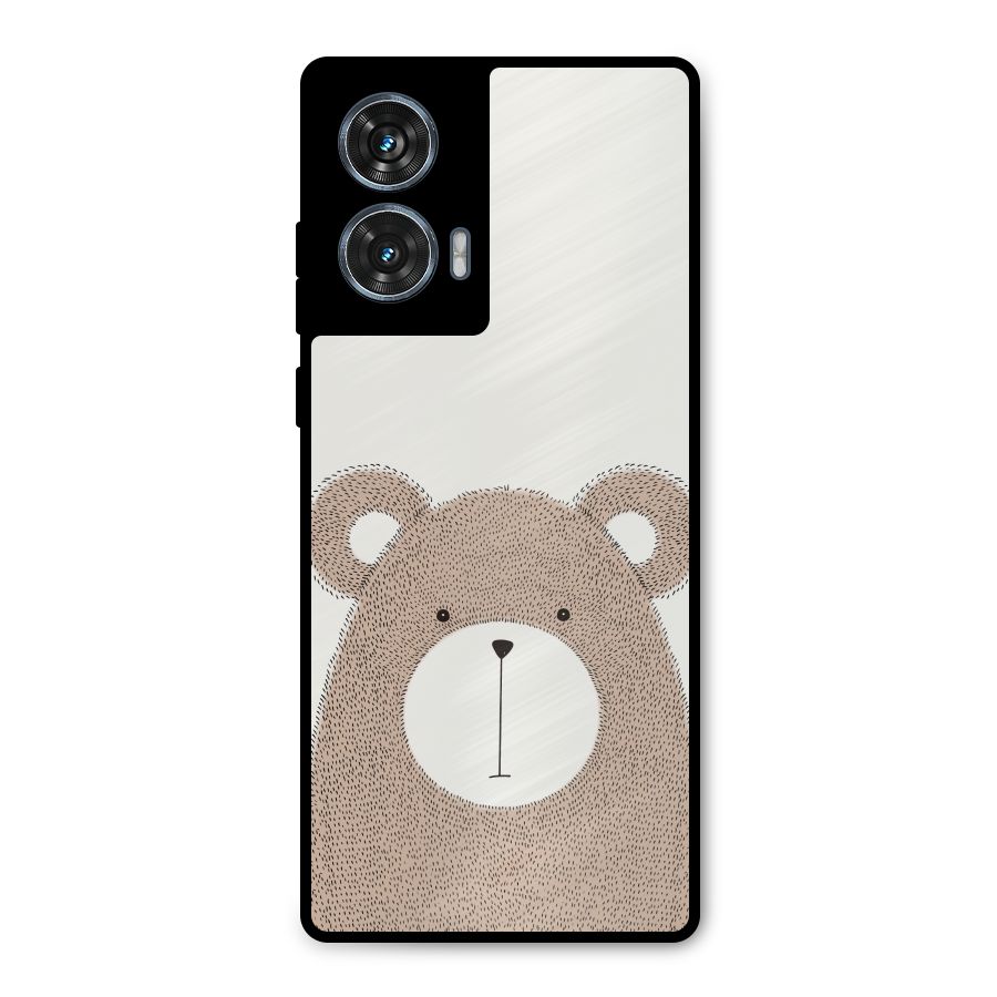 Cute Bear Metal Back Case for Motorola G96