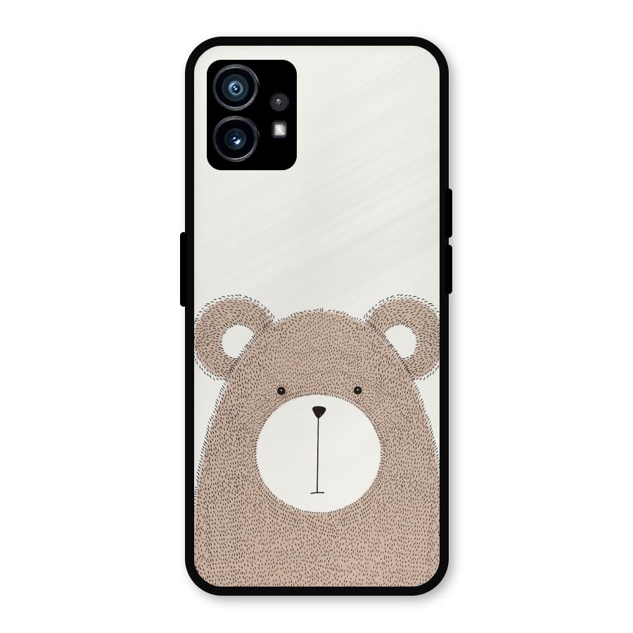 Cute Bear Metal Back Case for Nothing Phone 1