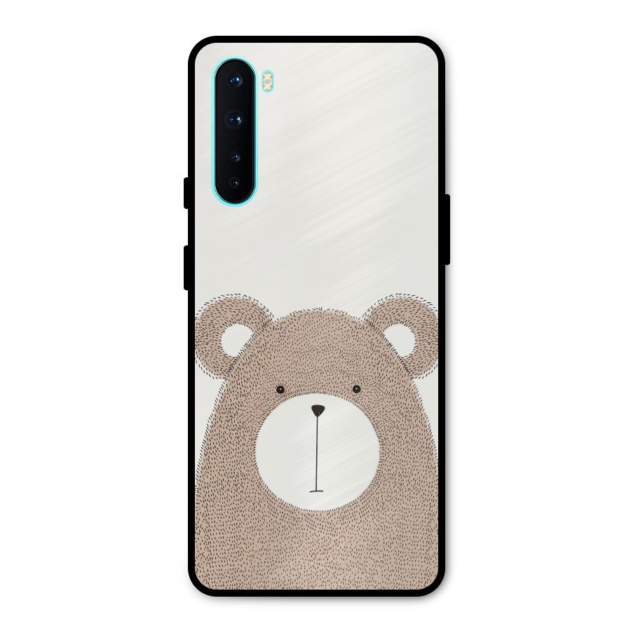 Cute Bear Metal Back Case for OnePlus Nord