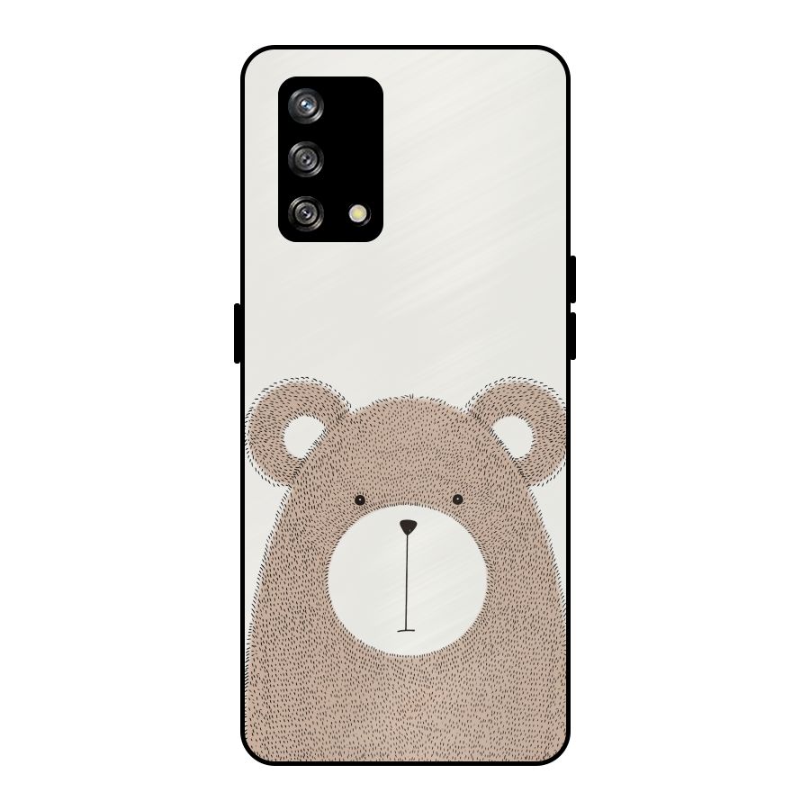 Cute Bear Metal Back Case for Oppo F19