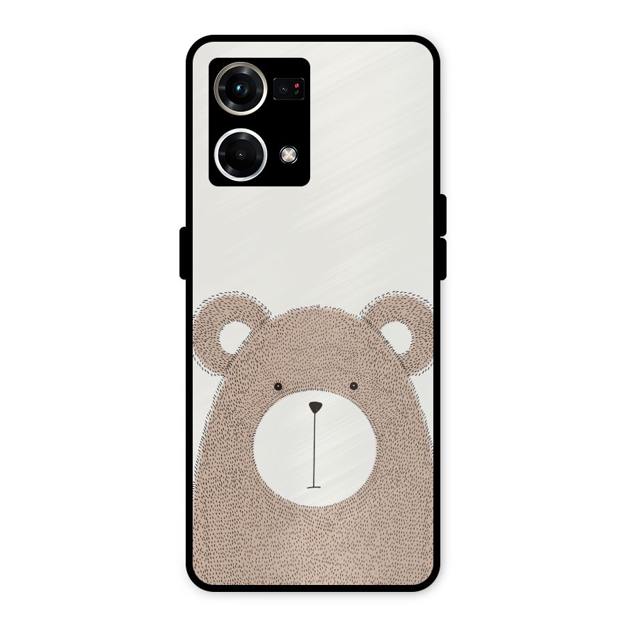 Cute Bear Metal Back Case for Oppo F21s Pro 4G
