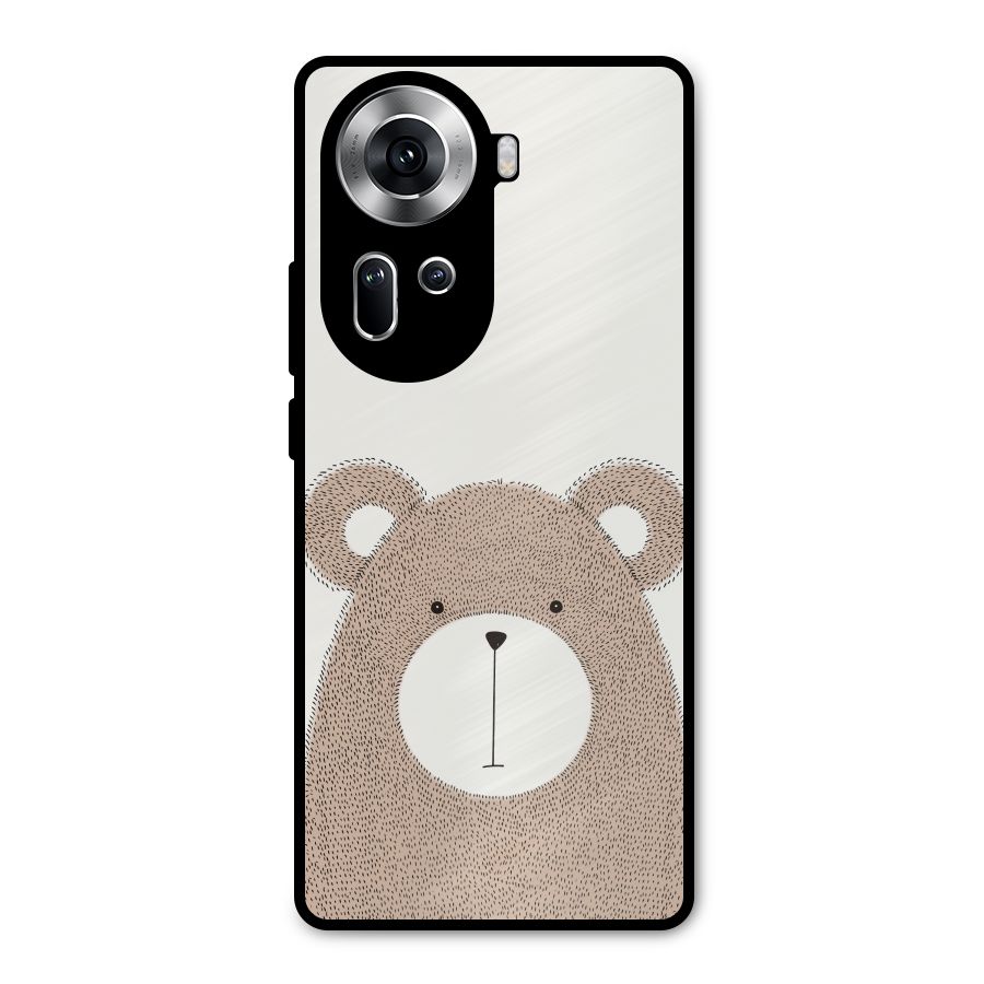 Cute Bear Metal Back Case for Oppo Reno11 5G