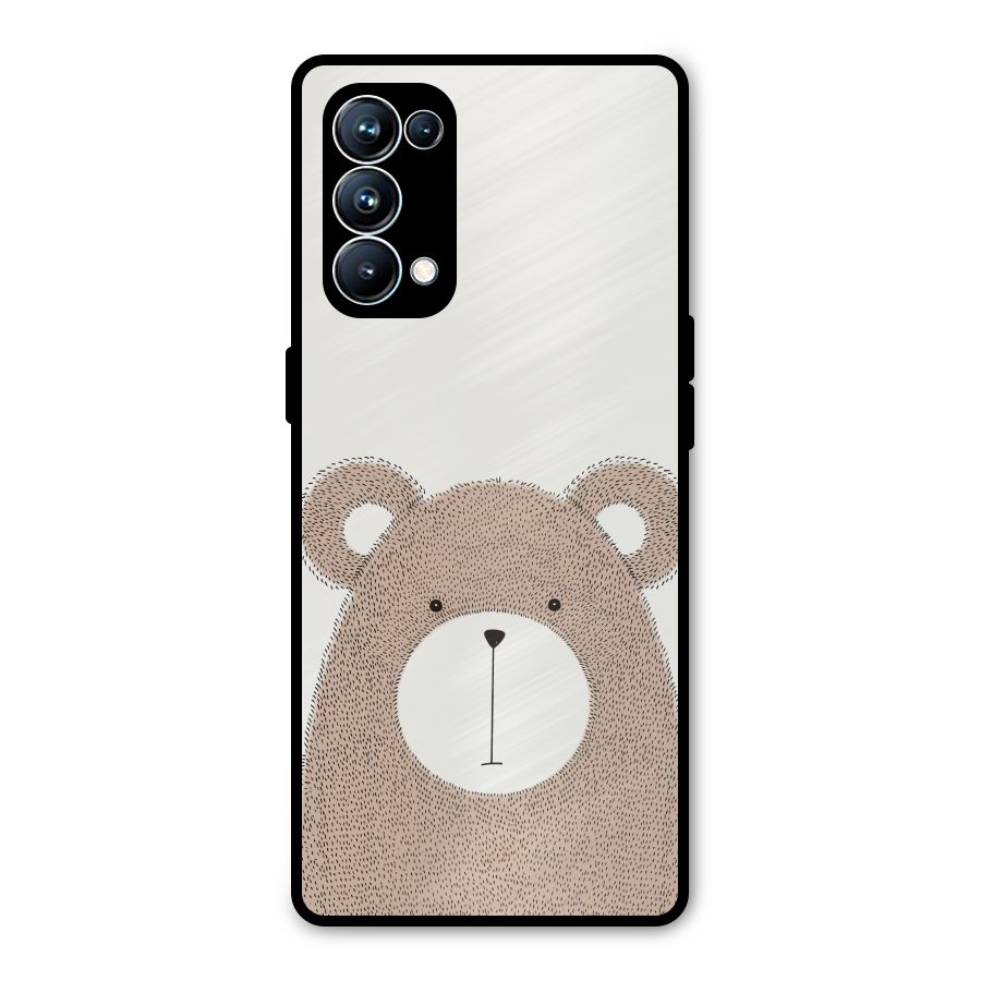 Cute Bear Metal Back Case for Oppo Reno5 Pro 5G