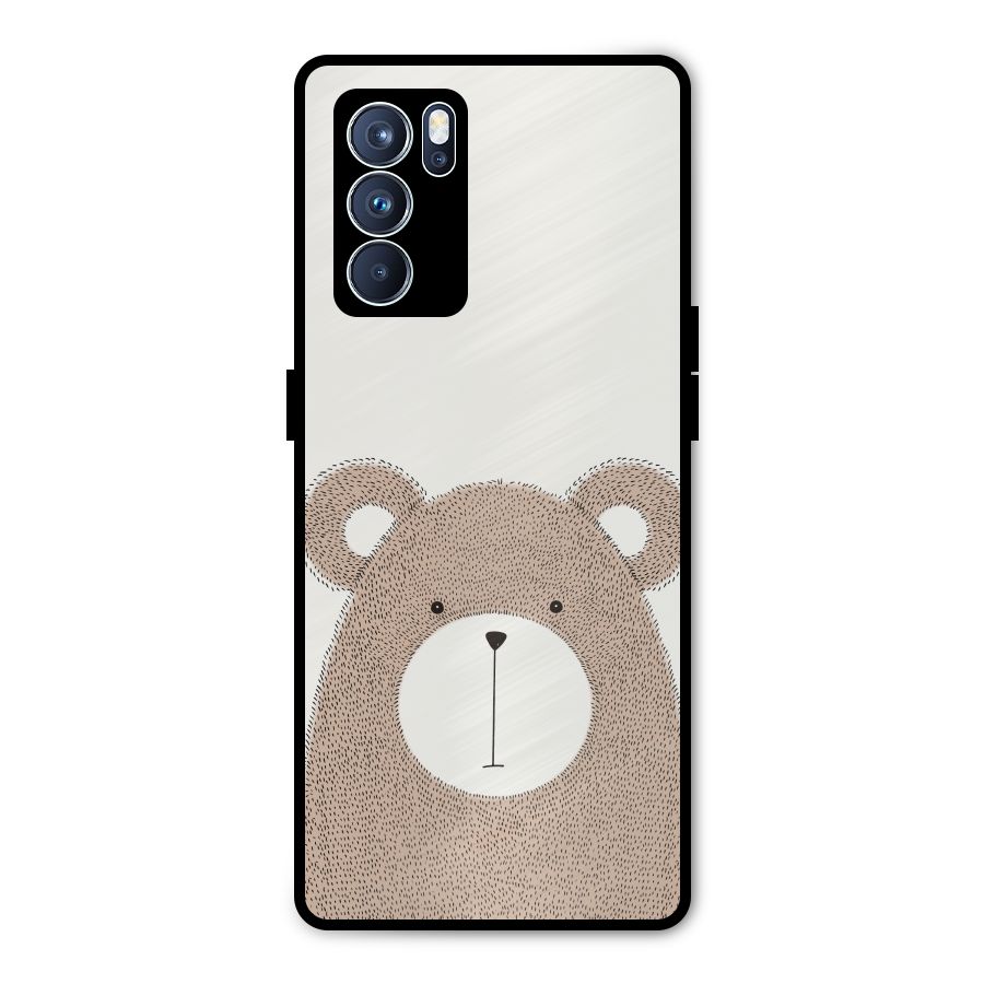 Cute Bear Metal Back Case for Oppo Reno6 Pro 5G