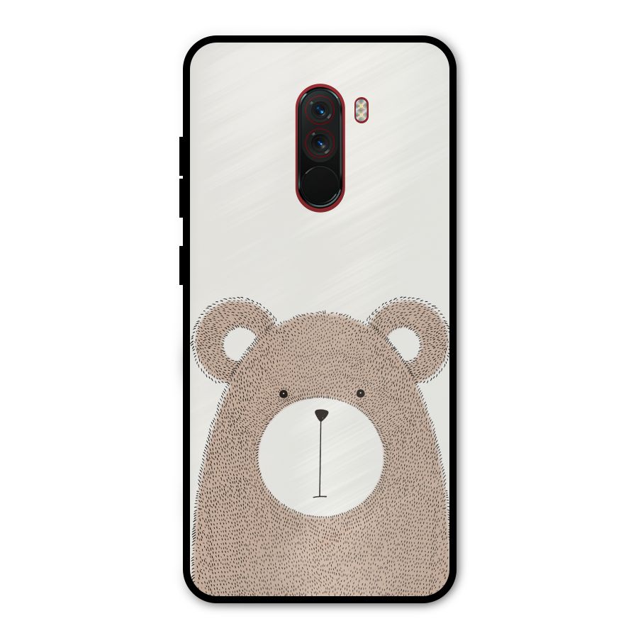 Cute Bear Metal Back Case for Poco F1