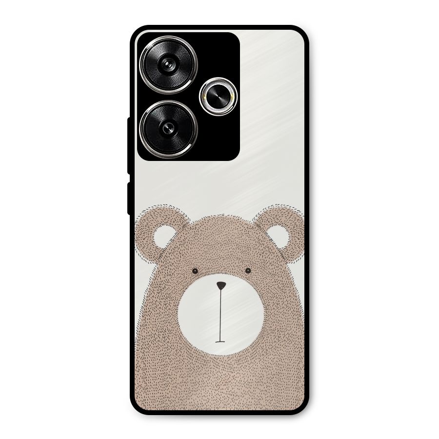 Cute Bear Metal Back Case for Poco F6
