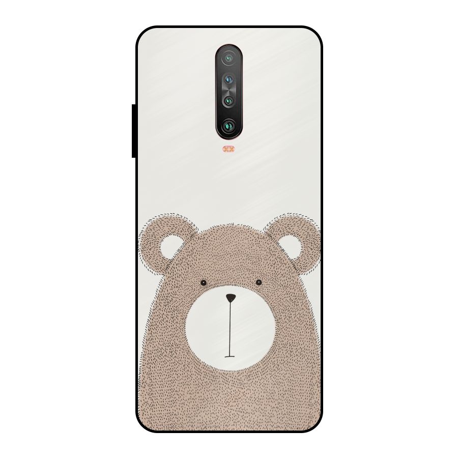 Cute Bear Metal Back Case for Poco X2
