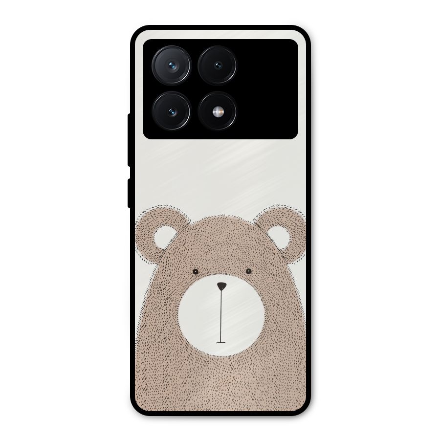 Cute Bear Metal Back Case for Poco X6 Pro