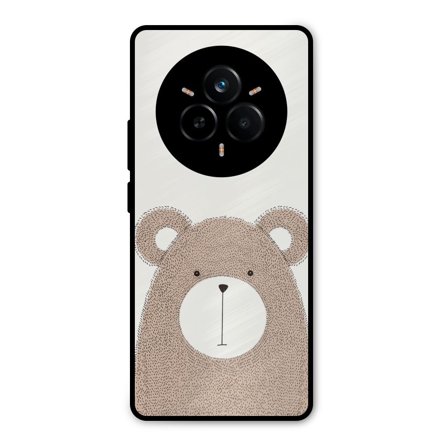 Cute Bear Metal Back Case for Realme 14 Pro