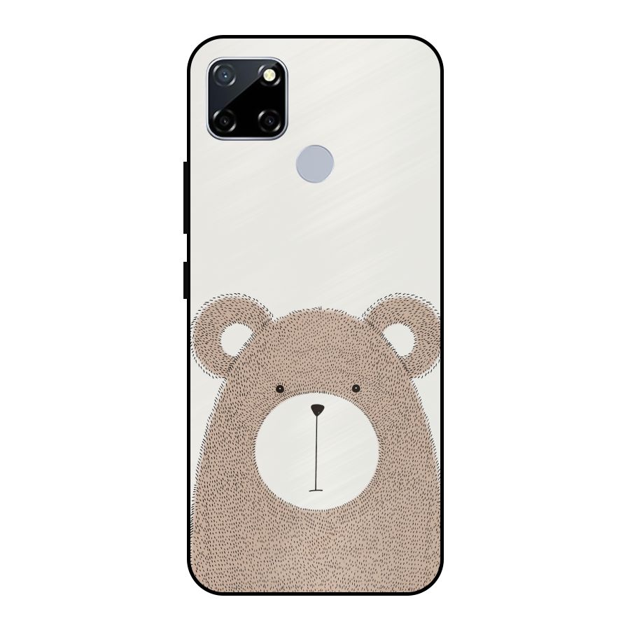 Cute Bear Metal Back Case for Realme Narzo 20
