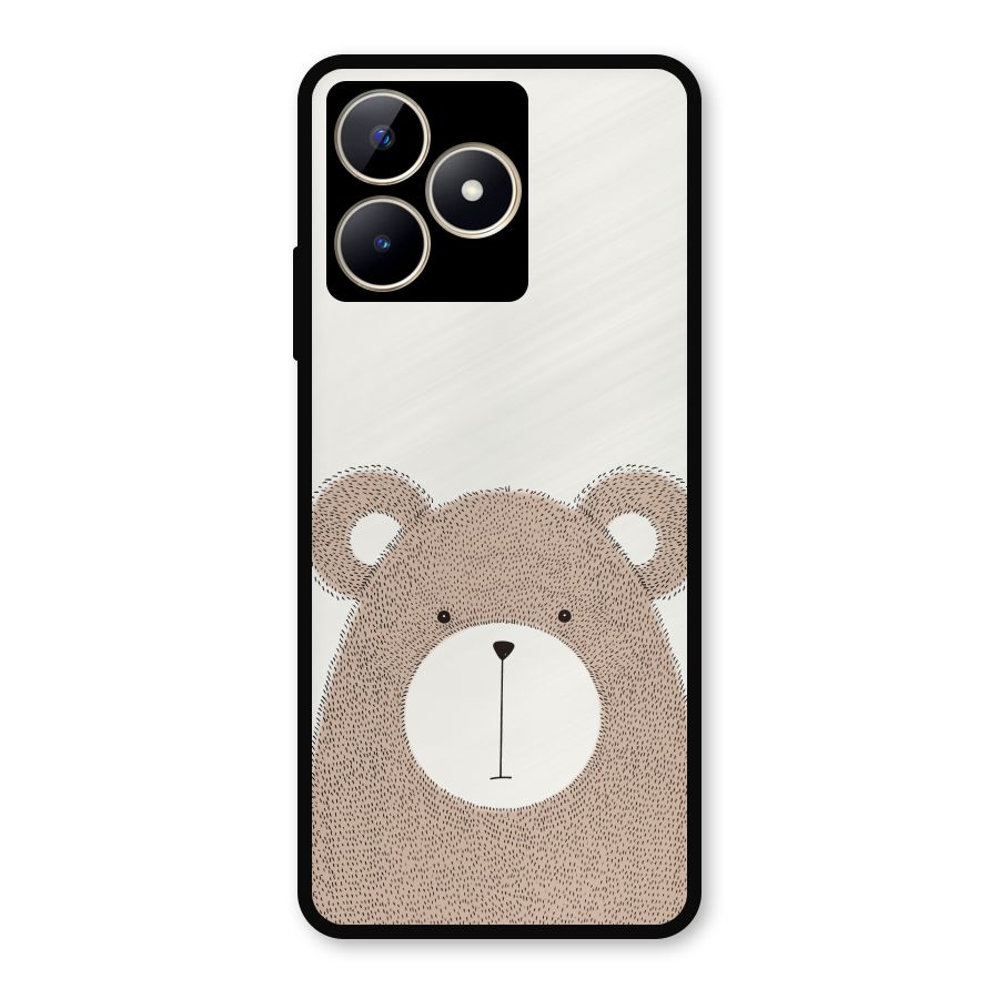 Cute Bear Metal Back Case for Realme Narzo N53