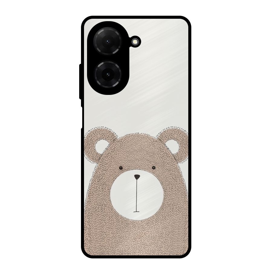 Cute Bear Metal Back Case for Redmi A5 4G