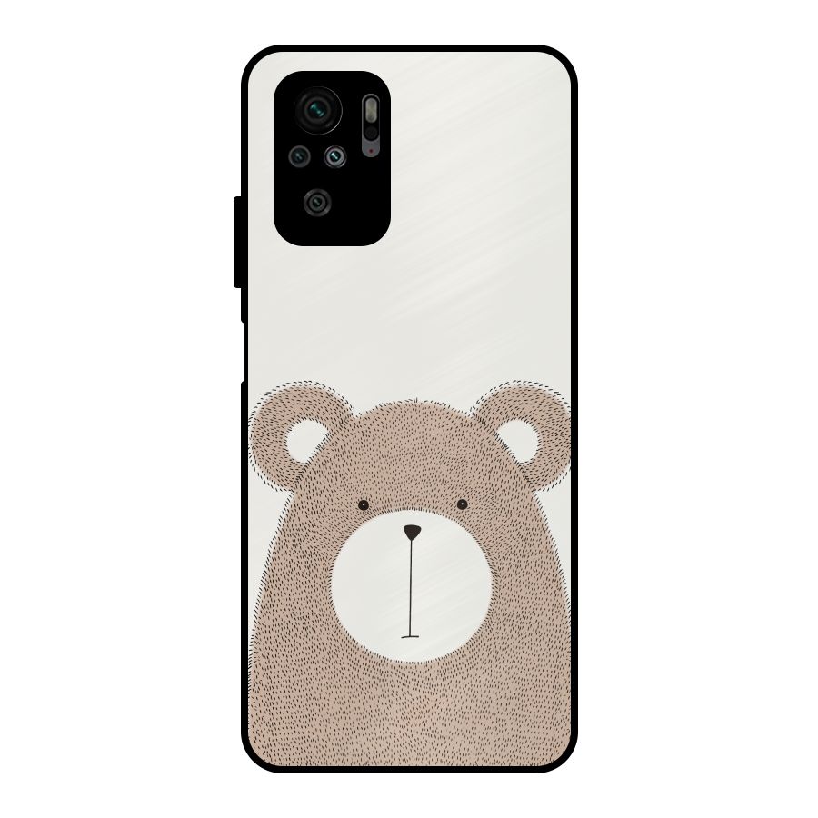 Cute Bear Metal Back Case for Redmi Note 10S