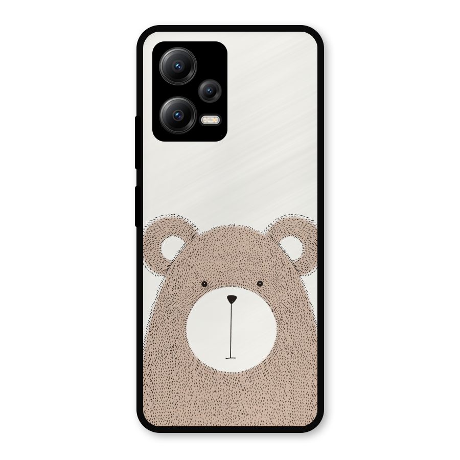 Cute Bear Metal Back Case for Redmi Note 12 5G